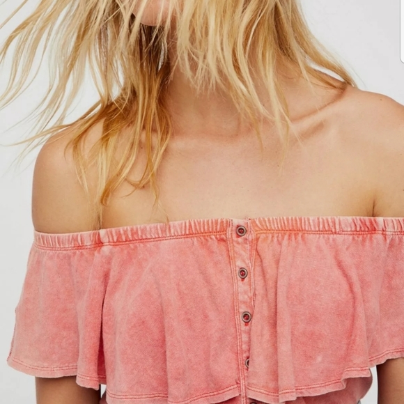 Free People Love Letter off shoulder Tube crop, S - Picture 4 of 9